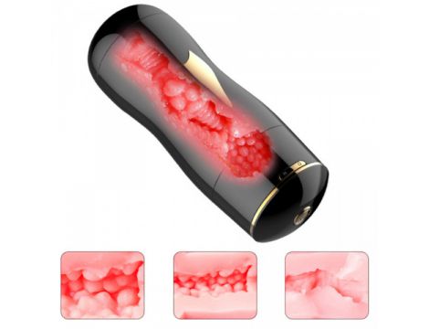Dwustronny masturbator z wibracją B Series Fox czarny USB - 15